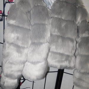 Faux Fur Pale Grey Coat